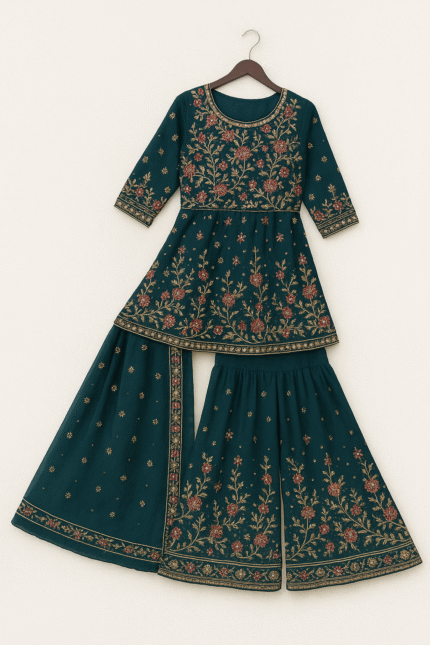 👗VanshFashion Hub Launching New Designer Party Wear Top Sarara& Dupatta Set